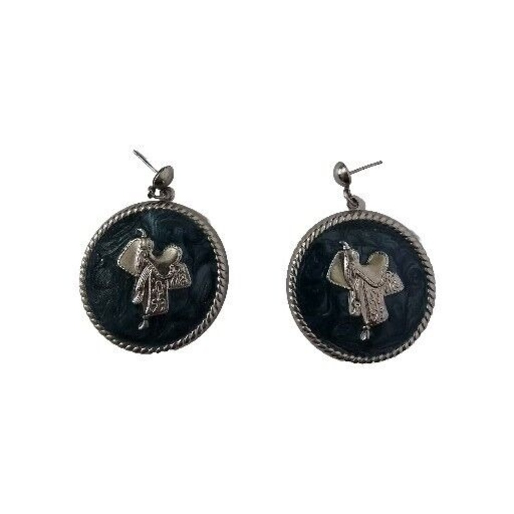 Cowboy Saddle‎ Western Post Earrings Artisan